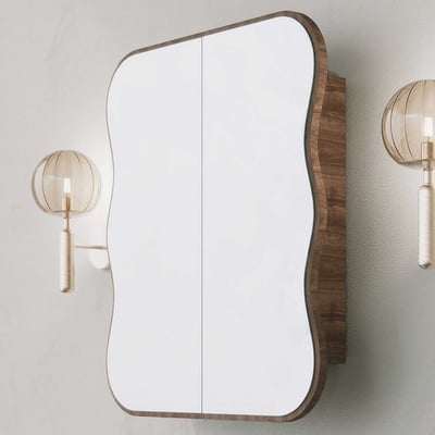Spiegelkast Woody Fashion | 50 x 12 x 45 cm | Walnut-design Spiegelkast Woody Fashion | 50 x 12 x 45 cm | Walnut-design