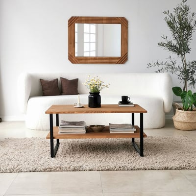 Tweede kans Locelso Salontafel | 100% Grenen | Metalen Frame | Antibacterieel Tweede kans Locelso Salontafel | 100% Grenen | Metalen Frame | Antibacterieel