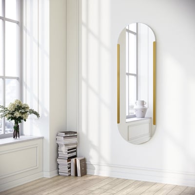Locelso Wandspiegel | 100% Metaal | Goud | 50x150 cm Locelso Wandspiegel | 100% Metaal | Goud | 50x150 cm