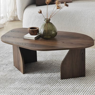 Salontafel Rock - 100% MELAMINE - Walnoot - 100 x 35 x 60 cm