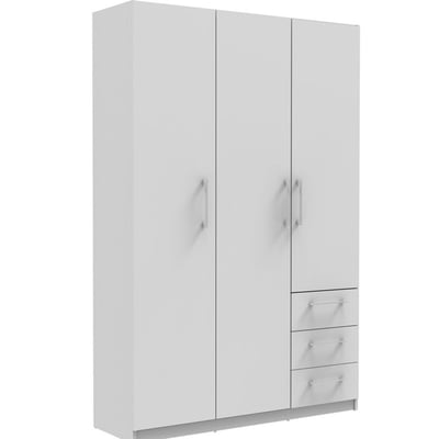 Kledingkast Tarn 120x180cm met 3 deuren & 3 lades - wit
