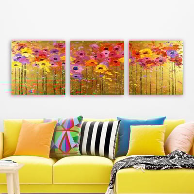 Remy 3-Delig Decoratief Canvas Schilderij | 100% Houten Kader | Veelkleurig Remy 3-Delig Decoratief Canvas Schilderij | 100% Houten Kader | Veelkleurig