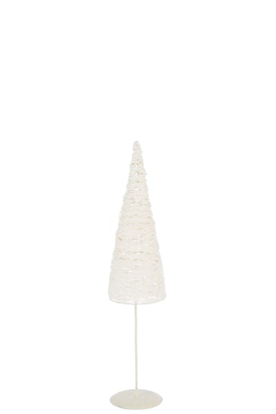 Kerstboom op voet metaal/papier wit small