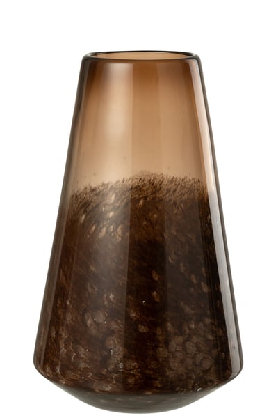 Vaas kegel glas donkerbruin large