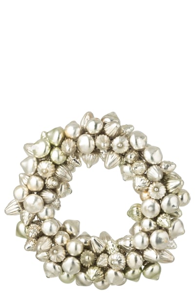 Krans kerstbal glas zilverkleurig