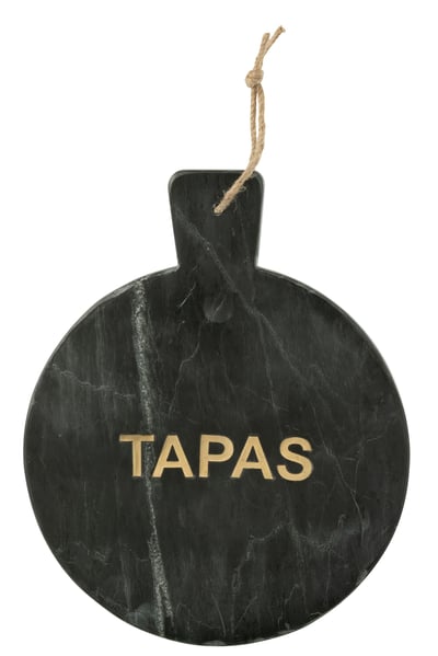 Kaasplank rond marmer zwart/goudkleurig