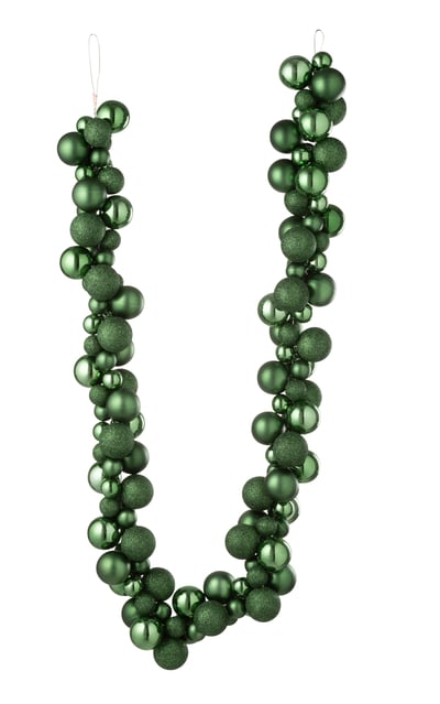 Slinger kerstbal plastiek smaragdgroen