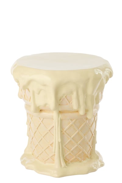 Bijzettafel ijsje polyresin abrikoos/beige