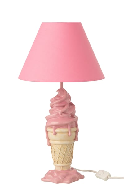 Lamp ijsje polyresin roze/beige