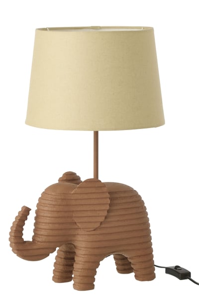 Tafellamp gestreept polyresin bruin