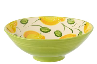 Schaal lebrillo + citroen keramiek geel/groen