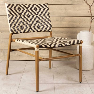 Loungestoel Calapan - Aluminium & Kunstrotan - 69x77x56 cm - Beige/Bruin