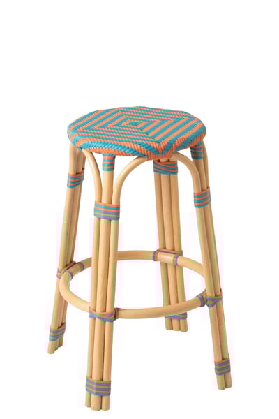 Kruk geo rotan oranje/turquoise
