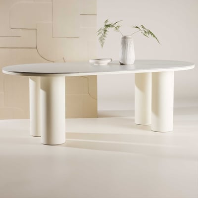 Eettafel Havstenssund - MDF - 110x220 cm - Wit