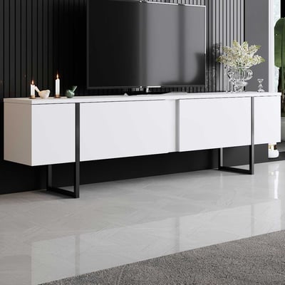 Luxe T TV-meubel | 100% MELAMINE | Wit, Zwart