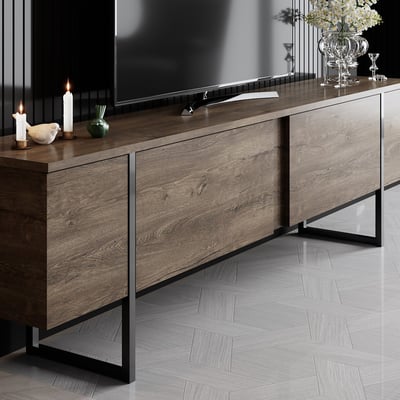 T TV-meubel Luxe - 100% Melamine - Walnoot
