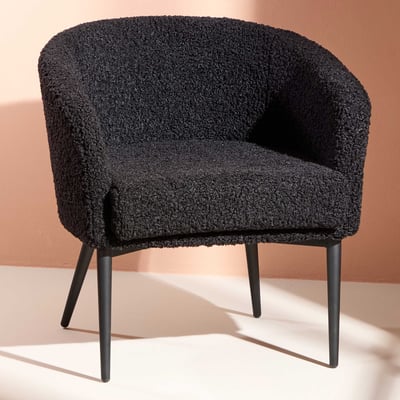 Fauteuil Fluffy - Zwarte teddy - 64x70x66 cm