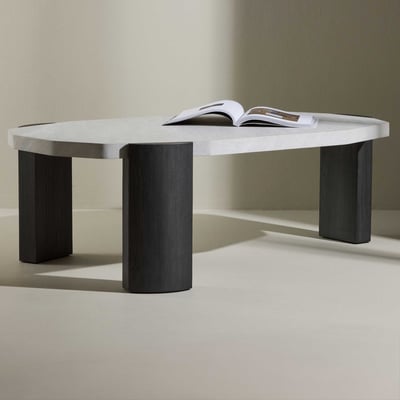 Salontafel Kres MDF - 125x70,5x40 cm - Beige/Zwart