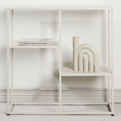 Bijzettafel Staal Boekenkast - Staal - 80x80x26 cm - Beige