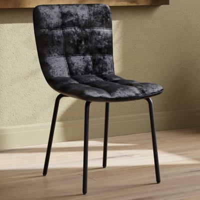 Eetkamerstoel Punsch - Fluweel Zwart - 52x80x45 cm