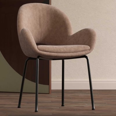 Eetkamerstoel Florensa - Fluweel - 60x80x60cm - Bruin