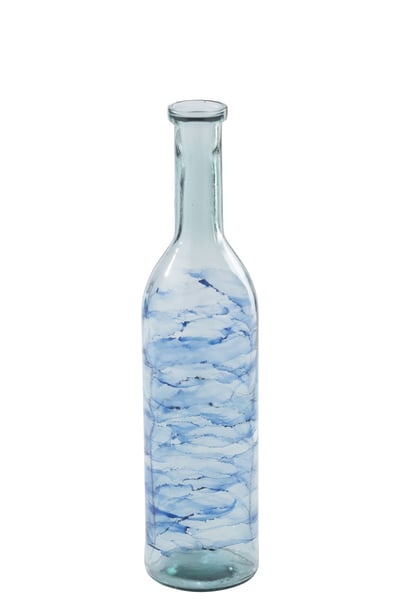Vloervaas golf glas blauw