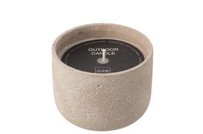 Buitenkaars 47h rond paraffine lichtbeige large