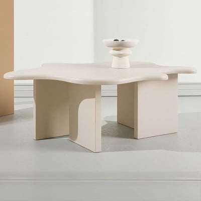 Salontafel Flower - MDF Beige Lak - 116x76x40 cm