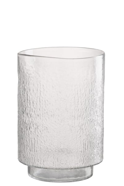 Vaas cilinder reliëf glas transparant medium