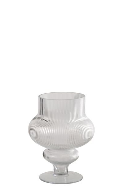 Vaas ada geribbeld glas transparant small