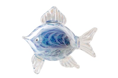Presse-papier fish glas blauw