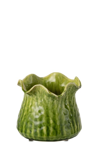 Bloempot ronny onregelmatig klei groen large