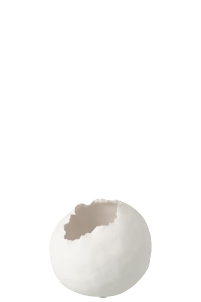 Bloempot onregelmatig klei wit medium