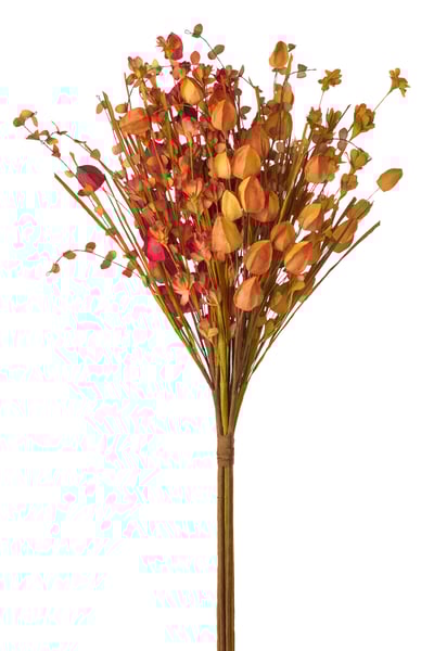 Boeket bloemen papier bordeauxrood/oranje