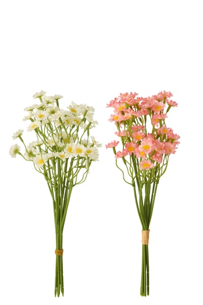 Gypsophila stof wit/lichtroze assortiment van 2