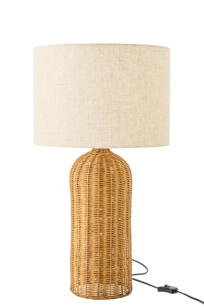 Tafellamp cilinder metaal naturel/ecru small