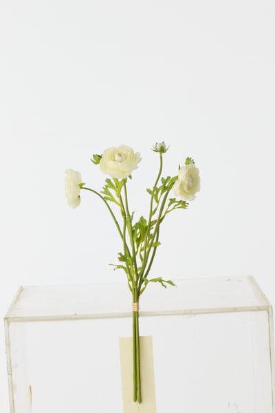 Bundel van 3 ranonkel textiel wit large