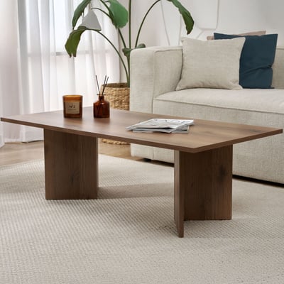 Salontafel Sabin - 100% MELAMINE - Walnoot - 40 x 60 x 119 cm