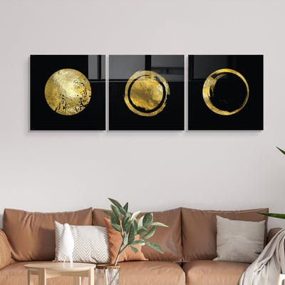 Glassen 3 Decoratief gehard glas schilderij (3 stuks) | 100% GEHARD GLAS | 40 x 40 cm