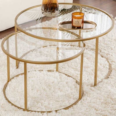 Gold-Transparent-80-60 Salontafelset | 100% METAAL | Goud