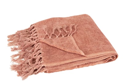 Plaid kwast viscose roze