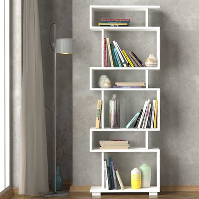 Boekenrek Canaz 6 niveaus - wit Boekenrek Canaz 6 niveaus - wit