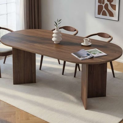 Eettafel Sabella - 100% MELAMINE - Walnoot - 75 x 90 x 200 cm
