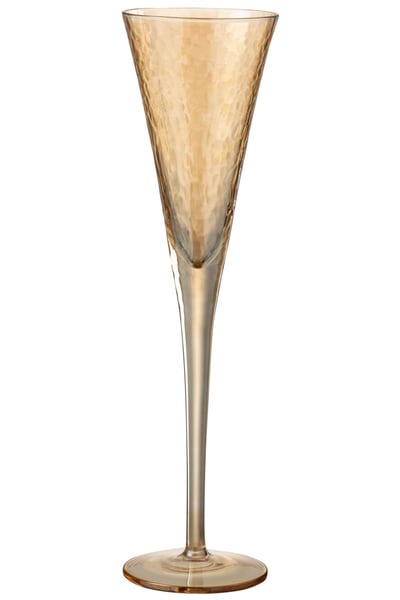 Champagneglas oneffen glas amber