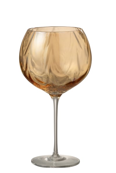 Wijnglas oneffen glas amber