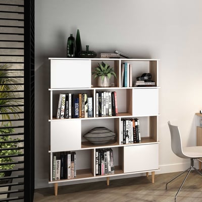Boekenkast Nosk | 119,6 x 40 x 147 cm | Wit