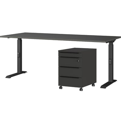 Bureauset Hermoso | Bureautafel en ladekast | Zwart