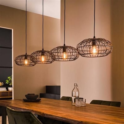 Hanglamp Conny 150 cm-zwartbruin Hanglamp Conny 150 cm-zwartbruin