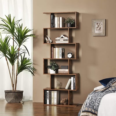 Boekenkast Sybren 6 vakken - bruin