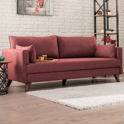 Bella 3-zits slaapbank | HOUTEN / MDF FRAME | Bordeauxrood